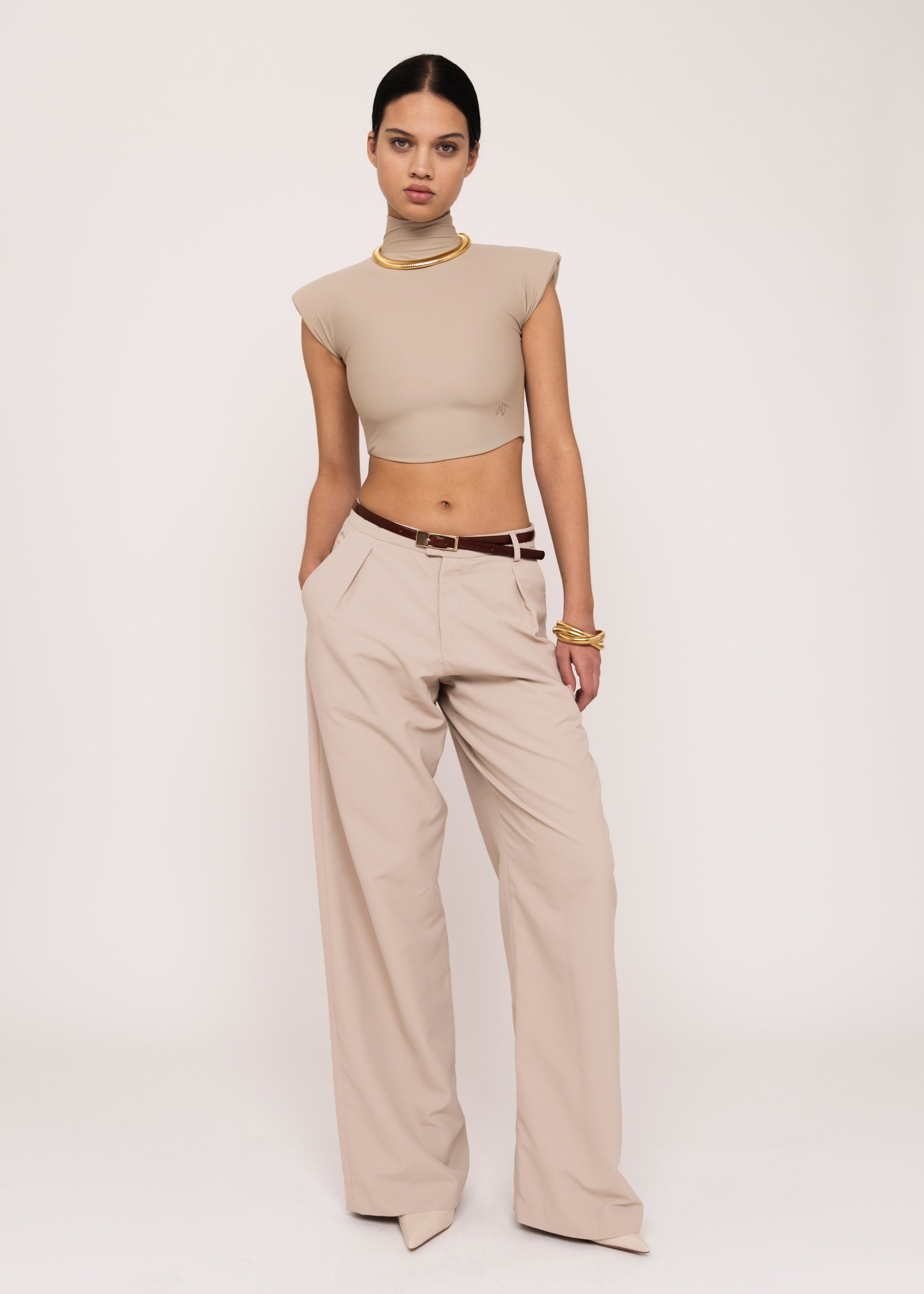 Wide-leg Trouser Beige